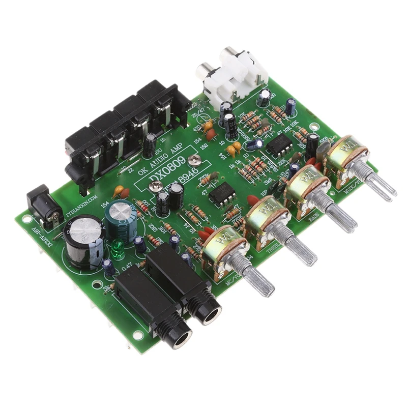 DX0809 Two-Channel Power Amplifier Board 60W Hi-Fi Stereo Audio Power Amplifier Volume Tone Control Board Kit