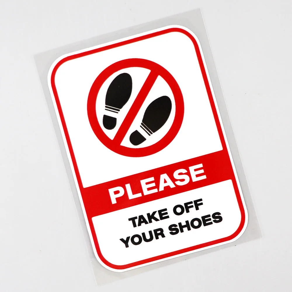 Car Sticker Personalized Please Take Off Your Shoes Decoration Decal For Bicycles Waterproof PVC Sticker Accessories
