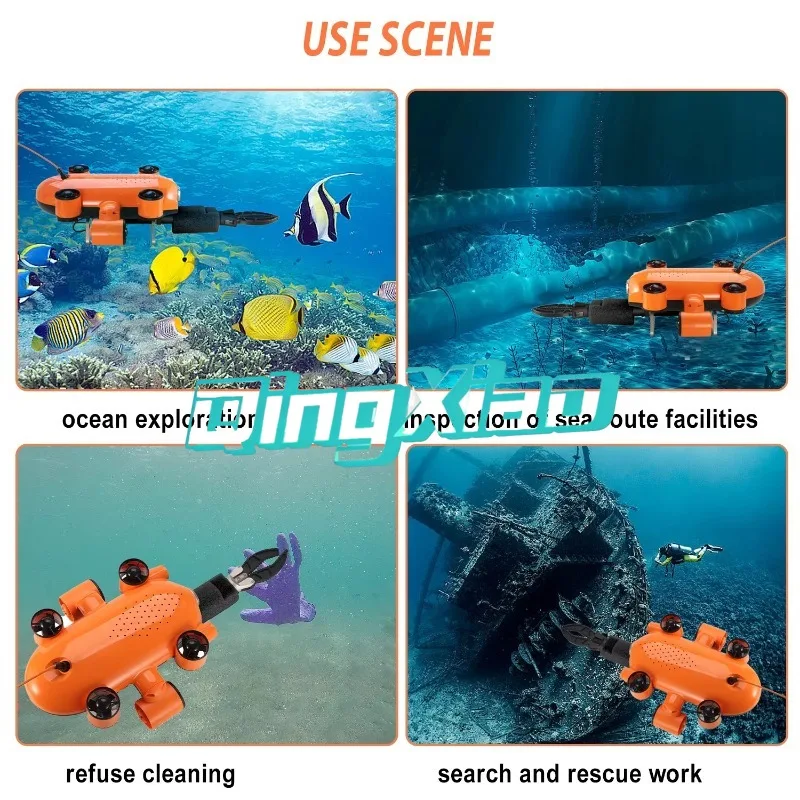 Multifunctional 150m Deep Sea Underwater Robot 4K FPV Camera 6 Axis Precision Smart Fish Detector For Outdoor Diving Exploration