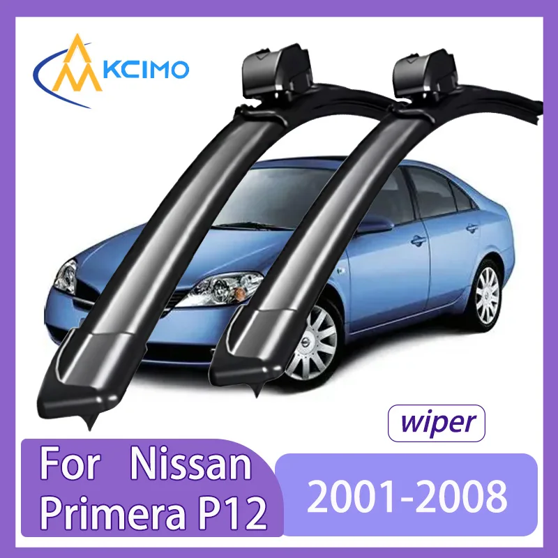 

For Nissan Primera P12 2001-2008 Clean Windshield Model Y Wiper Blades 2pcs Windscreen Window Car Accessories