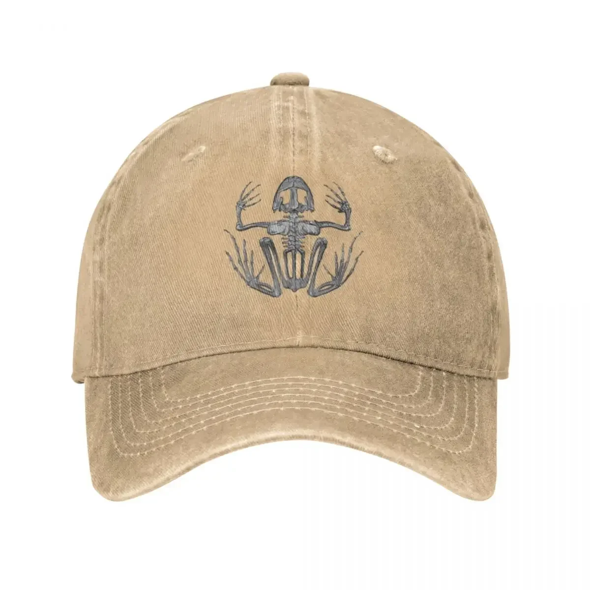 Frog Skeleton Baseball Caps Snapback Washed Denim Hats Outdoor Adjustable Casquette Streetwear Baseball Cowboy Hat for Unisex