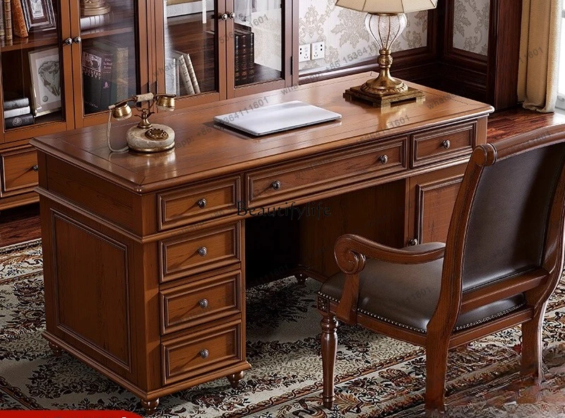 X4 American solid wood desk modern household small apartment computer desk rural