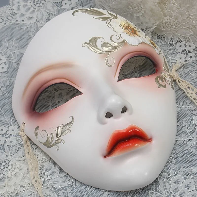 Han Suit Dressing Mask Antique All Face Men And Women Masked Ball Tiktok Net Red Hand Painted Masks Hanfu Accessories Gift