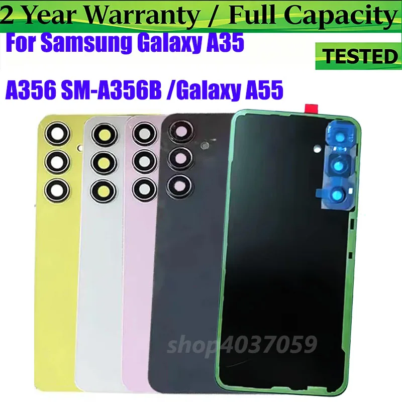 For Samsung Galaxy A35 A356 SM-A356B Galaxy A55 Rear Cover Housing Battery Back Door Case Cover With Camera Lens chaiss Sticker