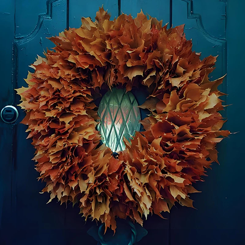 إكليل أوراق ماغنوليا بني جديد، إكليل أوراق ماغنوليا الاصطناعية واقعي، أكاليل صناعية لأوراق ماغنوليا للخريف