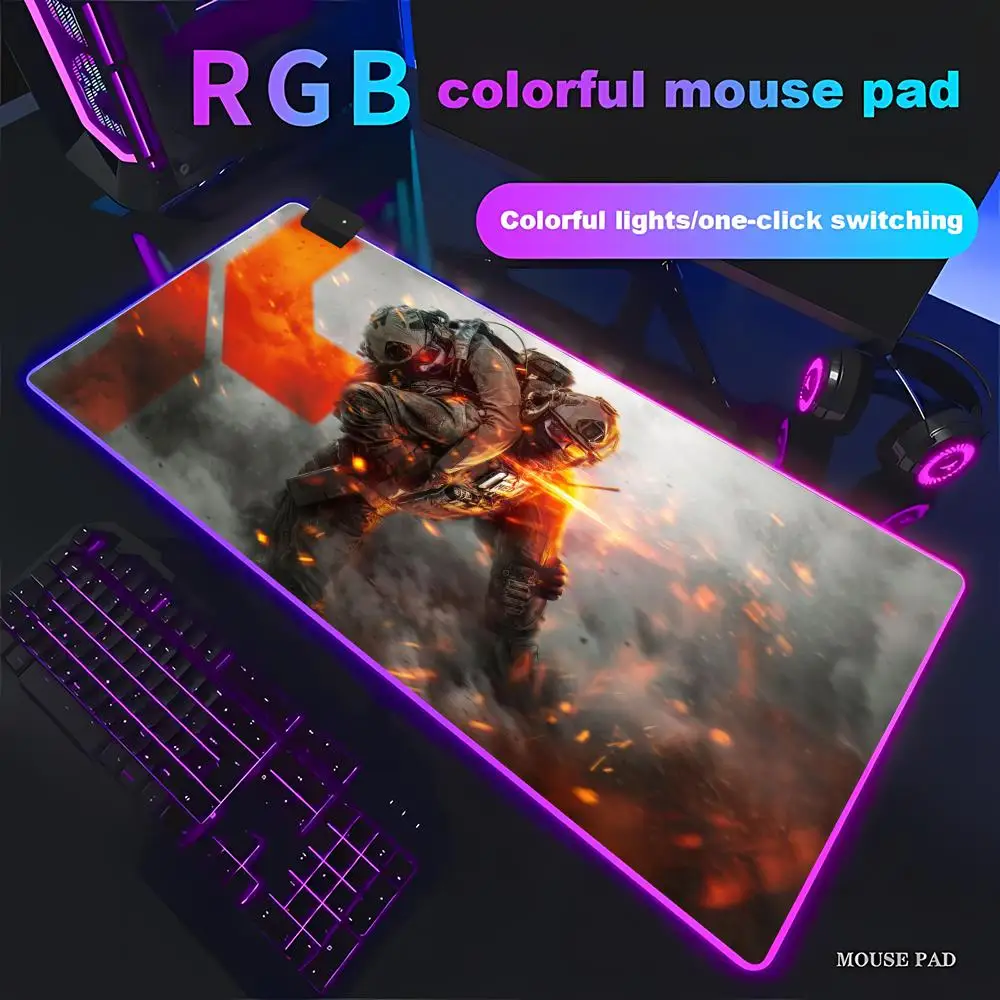 RGB Game Battlefield 6 HYBXAXC Keyboard Large offices Accessories MousePad Lock Edge HD printing Game E-sports overlock Desk Mat