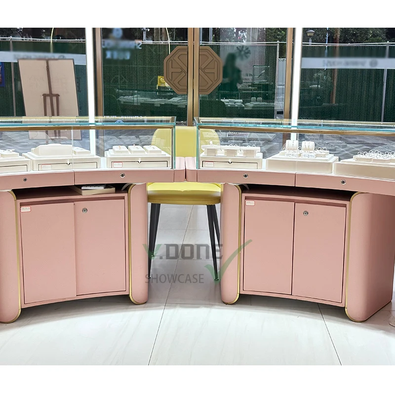 customized.Luxury Jewellery Shop Counter Furniture Design Jewelry display showcase glass display showcase showcase store and