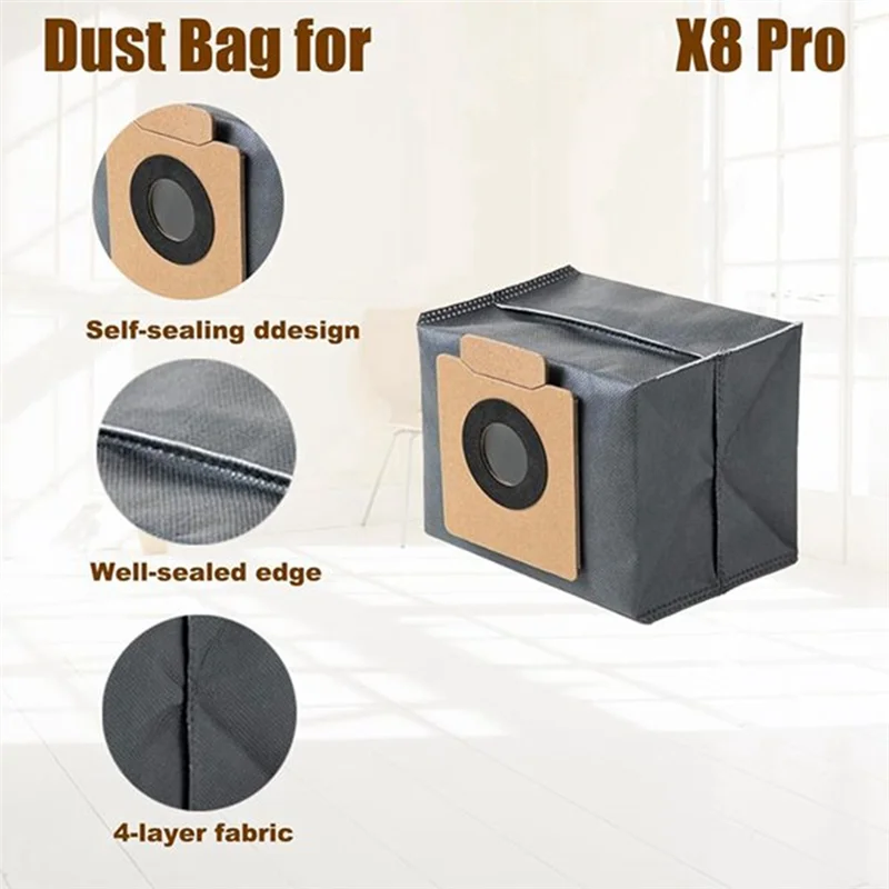 A94E-4 قطعة أكياس الغبار ل Eufy Clean X8 Pro محطة فارغة ذاتية روبوت فراغ تنظيف استبدال قطع الغيار كيس قمامة