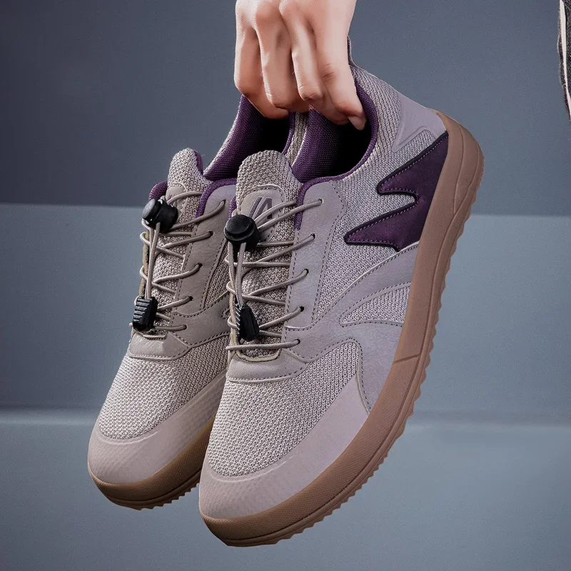 

Осенняя модная повседневная обувь большого размера для босиком 46, легкие спортивные кроссовки с широким носком и мягкой сеткой для ладони