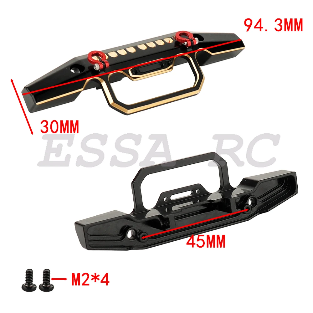 Brass Black Coating Front Rear Bumper for 1/18 RC Crawler Car TRX4M TRX4-M Defender Metal Upgrade Parts