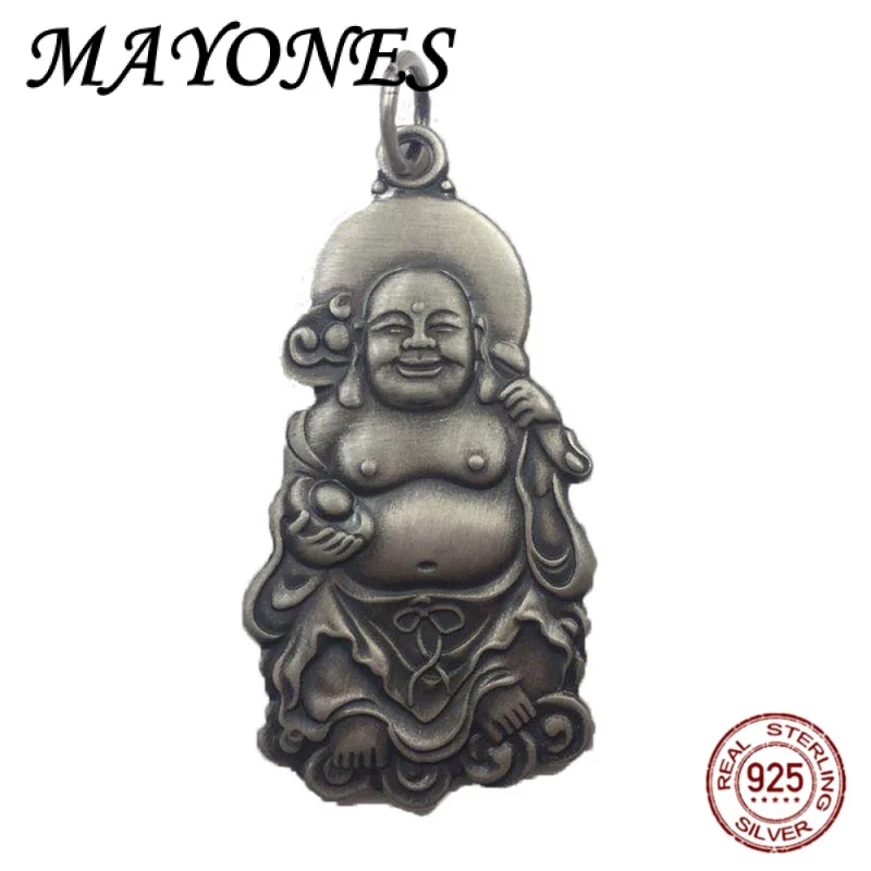 

Retro 990 Foot Silver Big Belly Buddha Pendant For Men And Women Fashionable Lucky Talisman