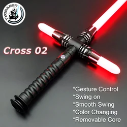 Txqsaber Lichtschwert Cross guard glatte Swing Force Duell klinge mit Metall griff Foc Blaster Puls Dark Cosplay Laser Sword-C02