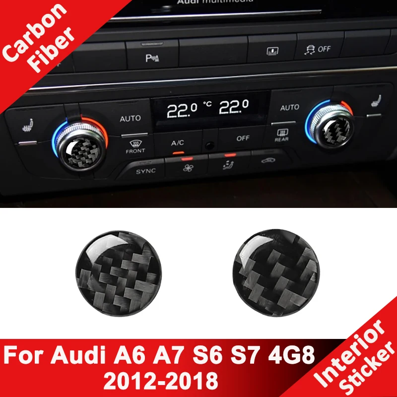 

Для Audi A6 A7 S6 S7 4G8 2012-2018 углеродное волокно 2 шт. автомобильная ручка управления кондиционером декоративная наклейка детали интерьера
