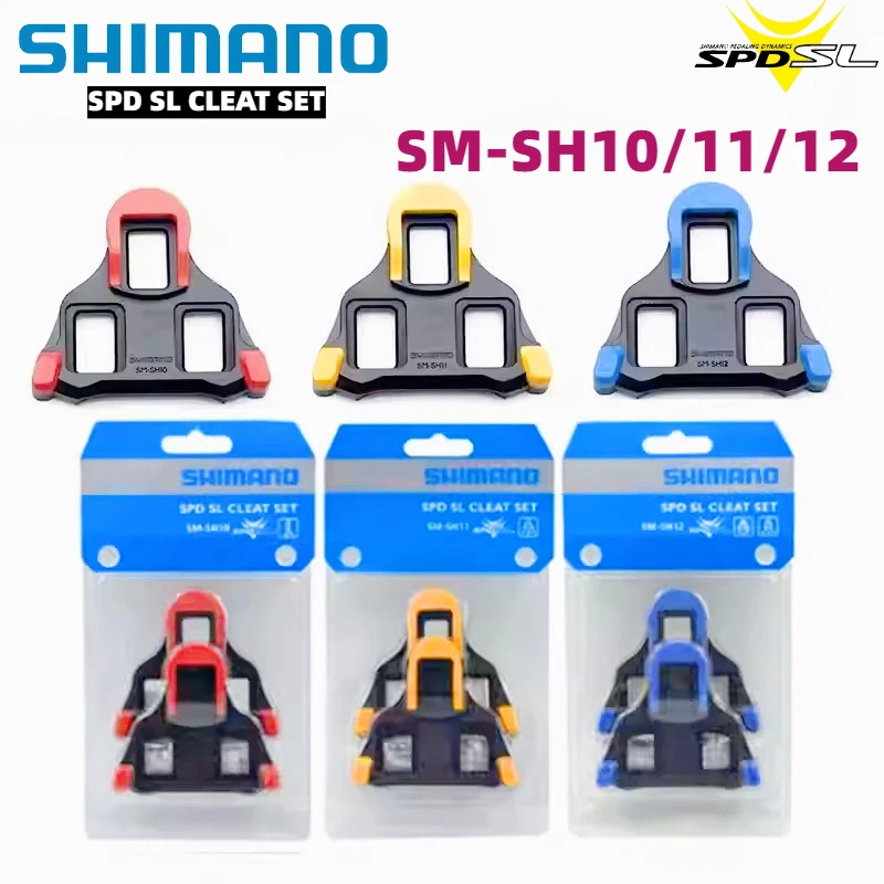 AliExpress Shimano SM-SH10 SH11 SH12 SPD-SL Road Cycling Cleats Set with Mounting Plates 0/2/6 Degree Float Options for Pedal Compatibility