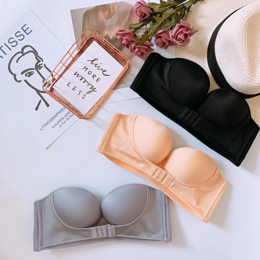 TALISYA.O Strapless Push Up Bra สําหรับผู้หญิงสายฟรีปิดด้านหน้าไม่มีรอยต่อชุดชั้นในที่มองไม่เห็นนุ่ม Bralette เซ็กซี่ Dropship 2024