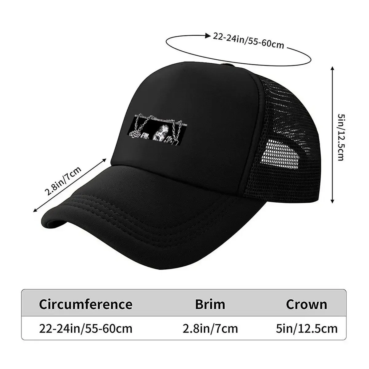 2026 Horror Chains Spooky - Inspired, Creepy Art Design Mesh Baseball Cap