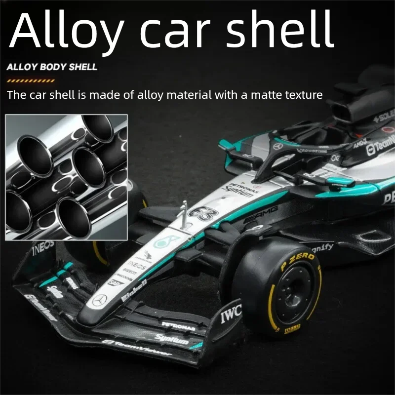 Bburago 1:43 Scale Mercedes-AMG F1 W15 W16 Formula 1 Racing Car Diecast Alloy Model Simulation Vehicle Collectible Gift for Kids view 3