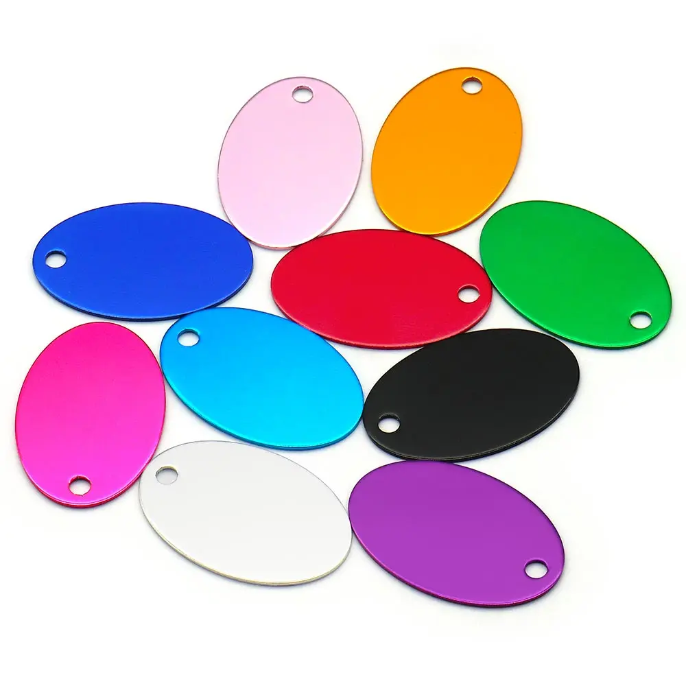 20PCS Oval Personalized Design Custom Engraved Dog Supplies Cats Pet Accessories Name Phone Number ID Tags Customizd