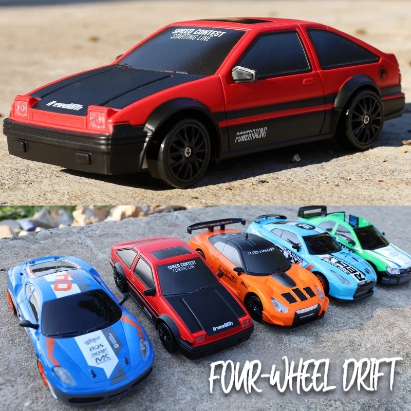 RC Car 2.4G 15km/H 1:24 Four-wheel High Speed Drive Drift Cars Rubber and Drift Two Types of Tires Simulated Racing Toys For Boy