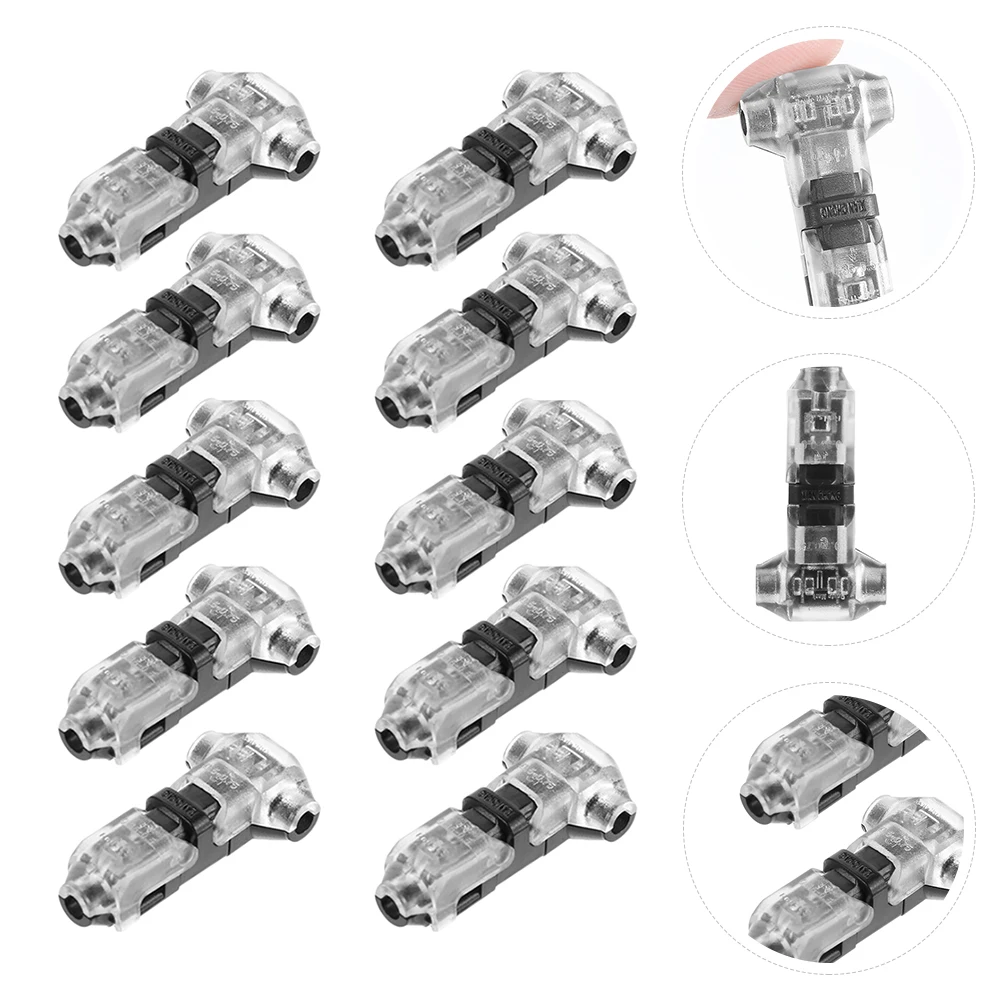 

10pcs Wire Connectors Quick No Stripping Snap Connection Electrical Terminals Low Voltage High Voltage