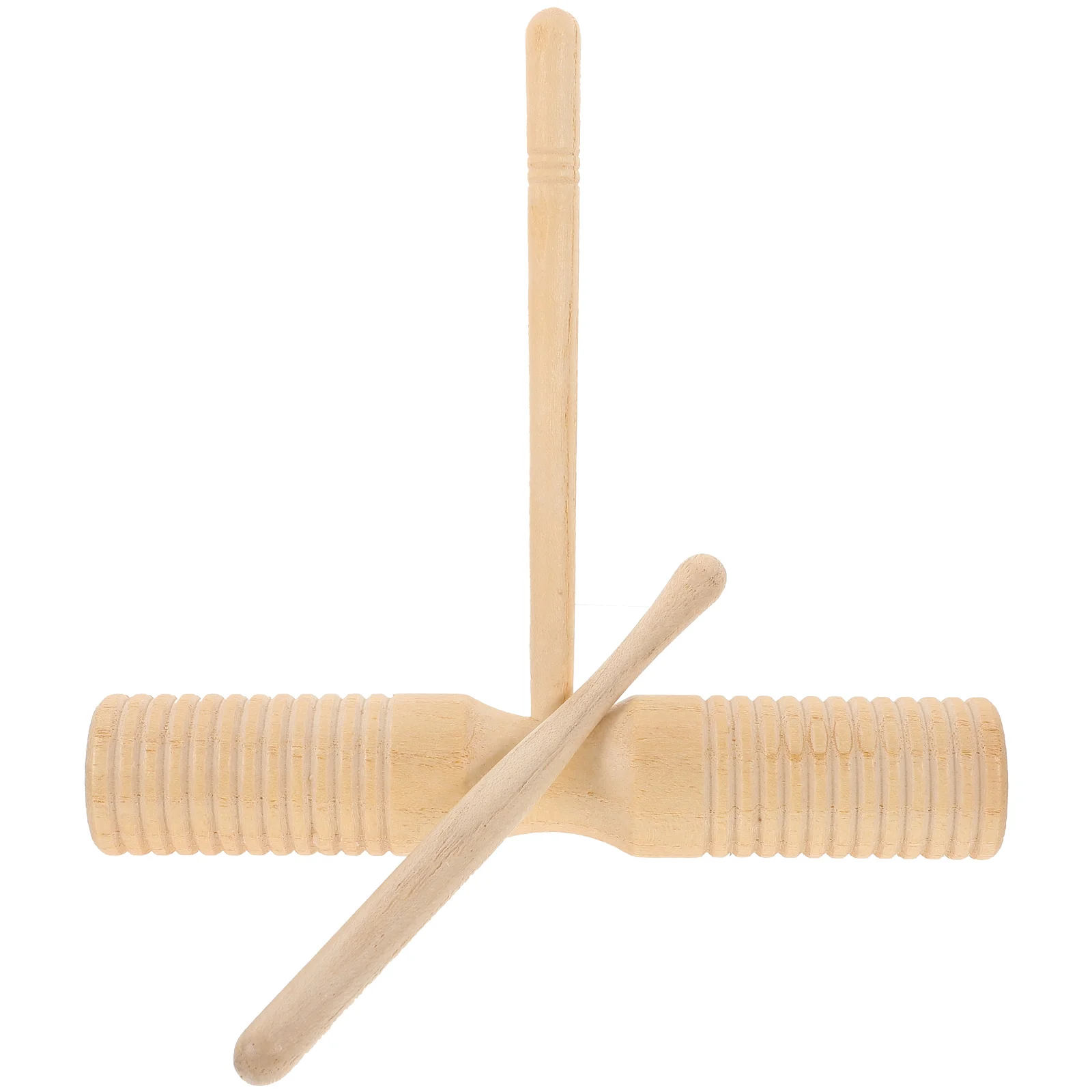 

Wooden Double Horn Kids Guiro Instrument with Stick Beginner Musical Percussion for Children
