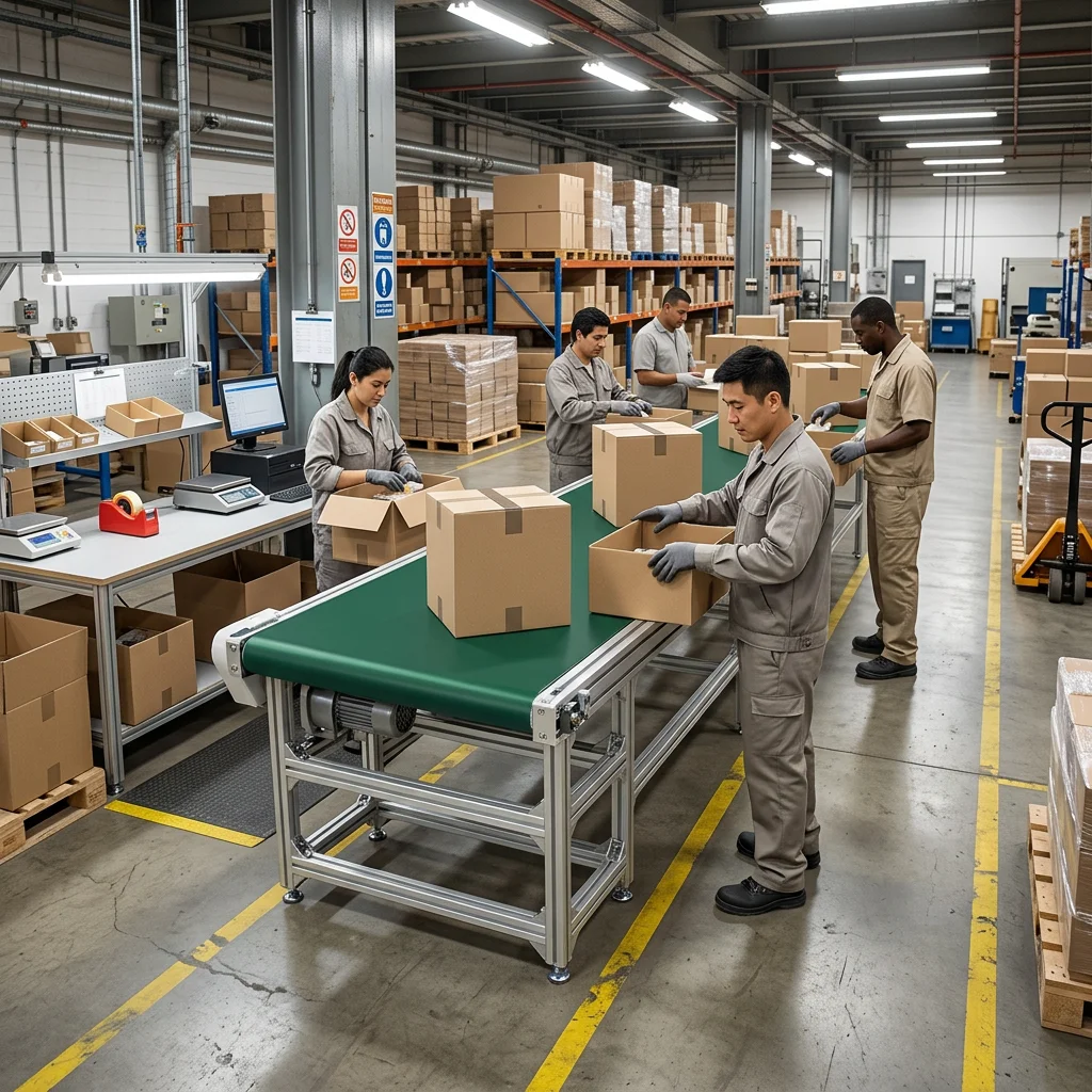 Aluminum Frame Green PVC Belt Conveyor Smooth Transport Industrial Assembly Line for Electronic Parts &  Goods Conveying