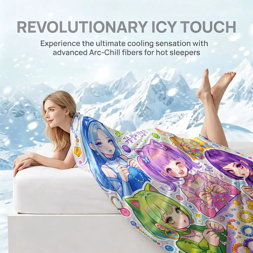 Angel Wing Girl Digital Print Cooling Blanket Q MAX 0.3 Light Cool Blanket Youth Room Summer Night Use