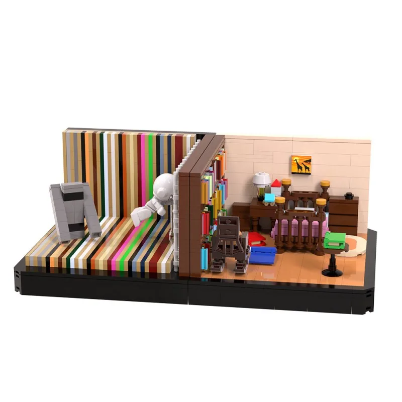 MOC Sci-Fi Movie Bookend Building Blocks Spacecraft Black Hole Diorama Construction Set Advanced Building Sets Adults Fun Gift