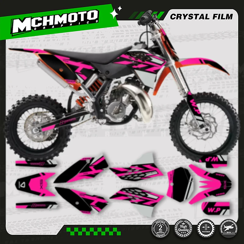 

MCHMFG полный набор мотоциклетных графических фоновых наклеек, наборы наклеек для KTM SX65 2009-2015, номер, имя на заказ