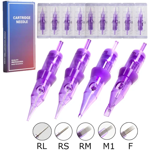 Imagen 1 del producto 10 unids/caja Bugpin cartucho de tatuaje agujas cartuchos para tatuar aguja de tatuaje desechable RL RS RM para máquina de tatuaje rotativa