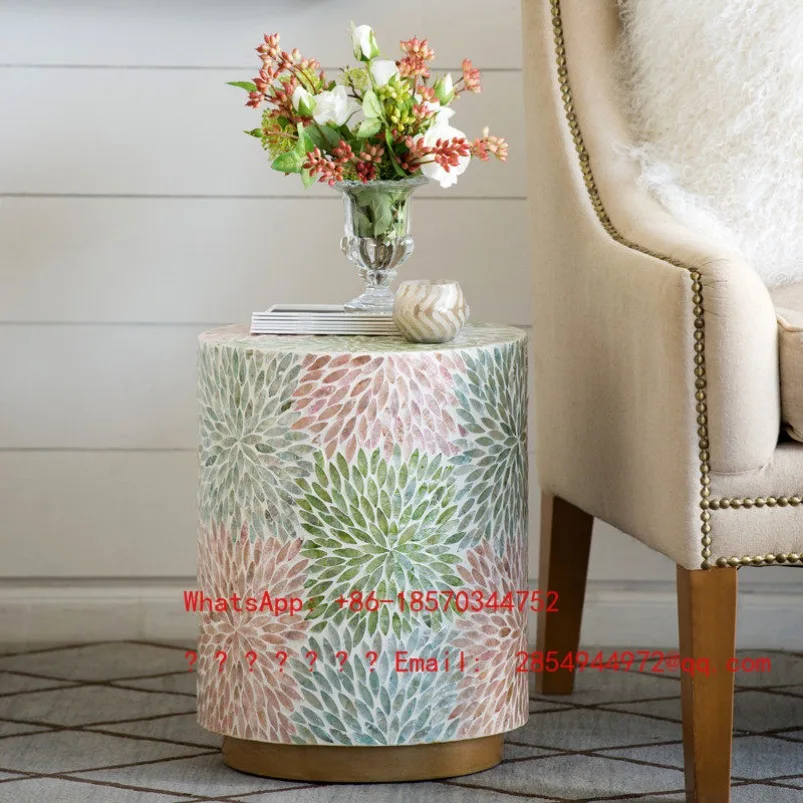 Shell Coffee Table Handmade Patch Simple Light Luxury Small Side Table