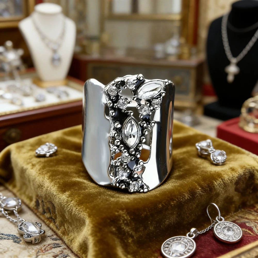 1 Piece, Fashion 925 Silver Plated Ring for Ladies Daily Accessories, Girls Holiday Gifts