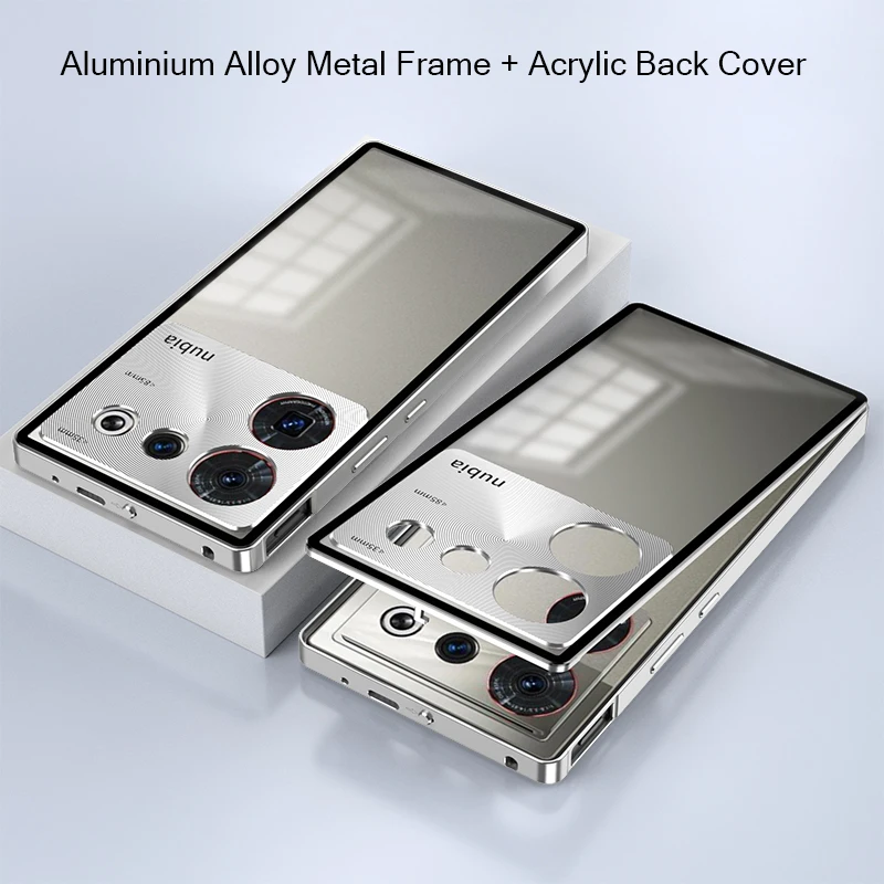 Aluminium Alloy Metal Frame Bumper for ZTE Nubia Z50 Ultra 5G NX712J Case Matte Acrylic Back Cover Camera Lens Protector Case