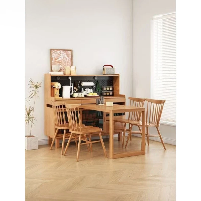 

Rotatable solid wood dining side cabinet, living room porch cabinet, small apartment Nordic , integrated table