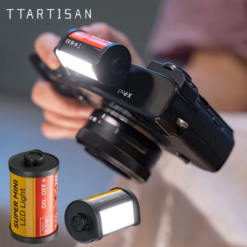 TTArtisan Mini Magnetic LED Light 0.5W 300mAh on Camera Fill Light with Cold Shoe Mount for Photography Vlog Live Streaming