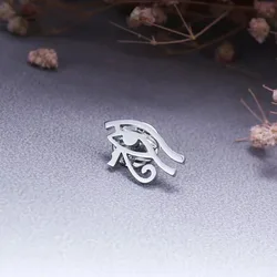 Punk Black Eye of Horus Ear Studs Stainless Steel Collar Badge Brooch for Women Men Decorative Suit Jacket Brooch Jewelry