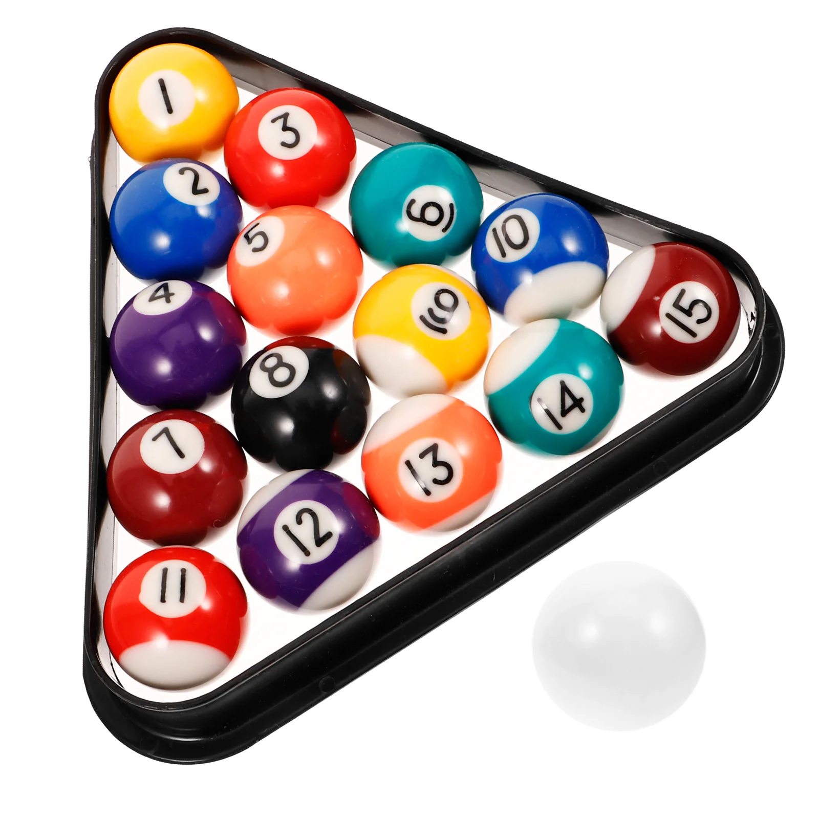 1 conjunto de mini bolas de bilhar de resina conjunto de bolas de bilhar resistente ao desgaste fino acabamento rack de bilhar ferramenta de treinamento doméstico