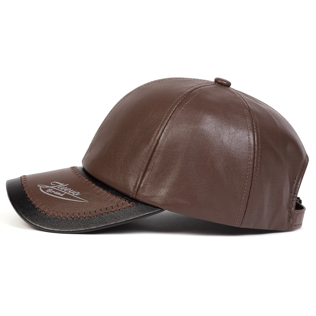 Unisex-Hut mit Schirmmütze und Lederdruck, Baseballkappen für Frühling und Herbst, verstellbare Freizeithüte für den Außenbereich, Sonnenschutzhut – Detail 9