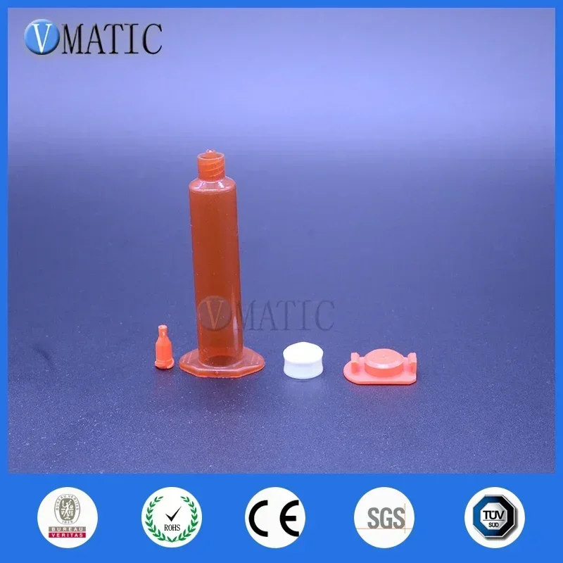 ‌5cc UV-Resistant Pneumatic Syringe Kit | Amber Barrel for Photocurable Adhesives with Piston/Caps & FS‌