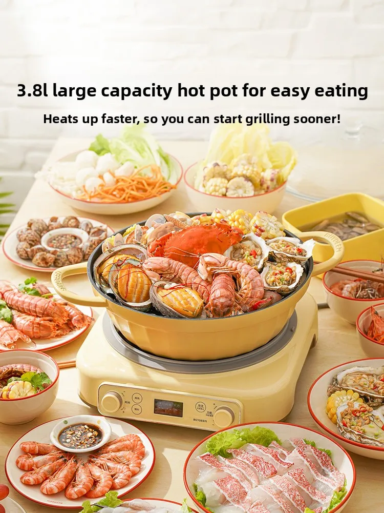 28cm Multi-functional Non-stick Pan, Hot Pot Induction Cooker, Special Home Thickening and Large-capacity Steaming