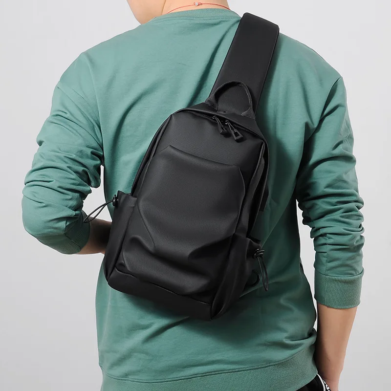 New Korean-style Men's Fashionable Chest Bag, Lightweight Outdoor Casual Multi-functional Crossbody Single-shoulder Bag Mens Bag