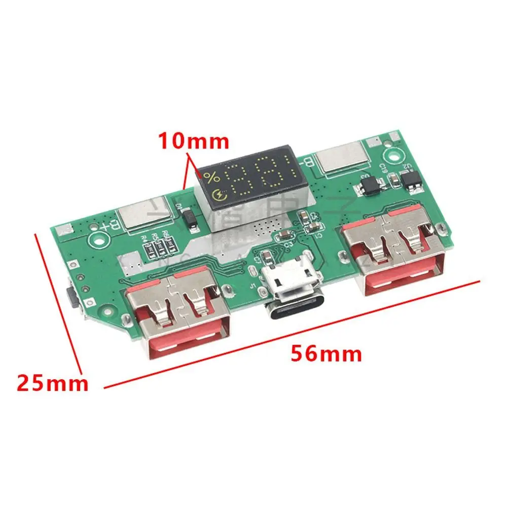 Stable 5V 3A IP5356 Digital Display Lithium Battery Charge Compact Fast Charge Module QC/PD3.0 Support Industrial Power Module