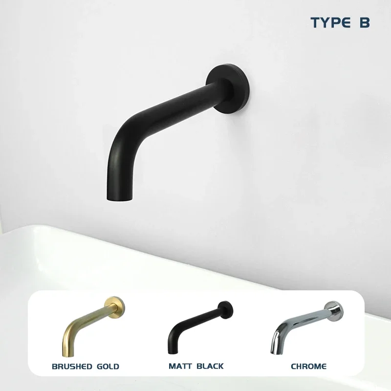 Brass Gold Chrome Black Grey Spout Bathroom Mixer Sink Tap Basin Vanity Water Tapware 150/200/250MM Faucet Replacement Spouts