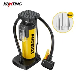 XUNTING MTB 120 PSI Portable Bike Pump, Manual Air Pump for Tires with Schrader Valve Compact Lightweight Cycling Accessory