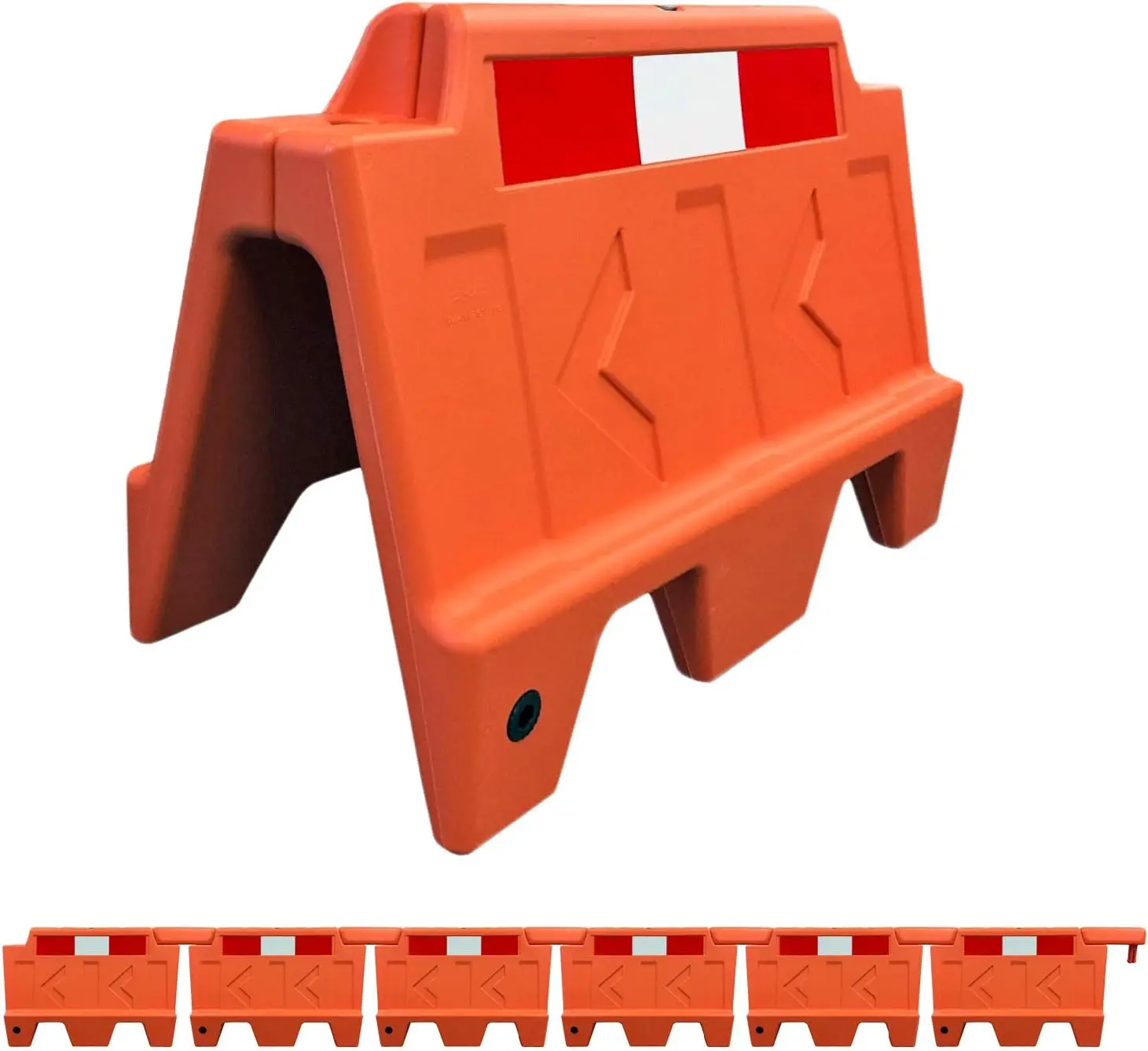 Electriduct Stackable Water Fillable Traffic Safety Plastic Barricade 3 Feet Orange Polyethylene Vehicle Portable Barrier