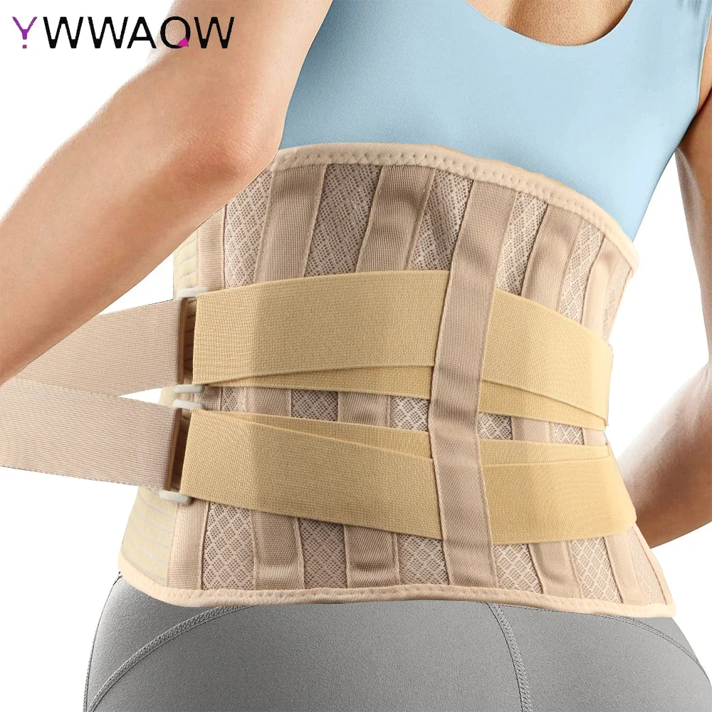 Lower Back Support Brace for Men Women - Dual Adjustable Lumbar Belt for Heavy Lifting, Herniated Disc,Thoracic Pain Relief