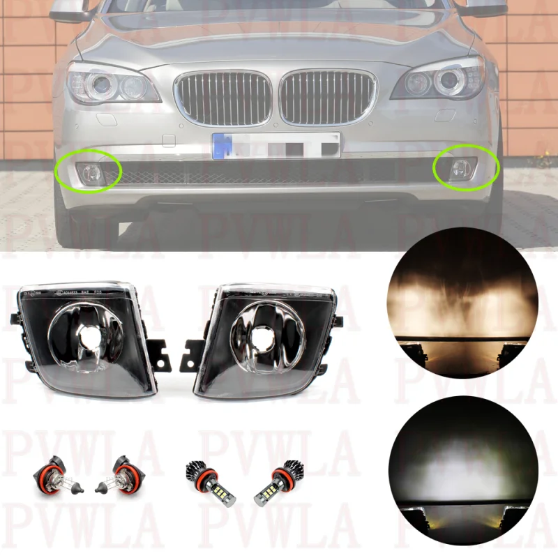 

Front Fog Light Lamp With LED Halogen Bulbs 63177182195 63177182196 For BMW 7 Series F01 F02 2008 2009 2010 2011