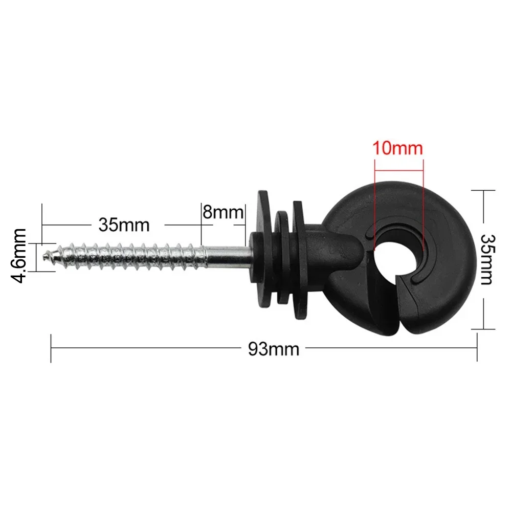 Outdoor Thread Hook Fence Insulator Electric Fence Long-lasting Multifunctional Screw-In Animal Fence Short Circuit Protection