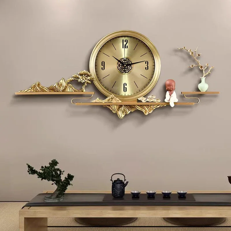 Chinese Style Luxury Wall Watch Xenomorph Living Room Interior Modern Clock Wall Simple Silent Orologio Da Parete Wall Decor