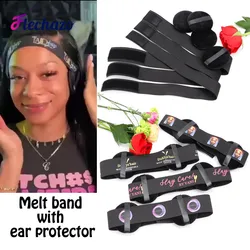 Spitzen schmelz band mit Gehörschutz 5-50 Stück Kanten gummiband für Perücken Frontal haar zubehör angepasst Ihr eigenes Logo oder Name